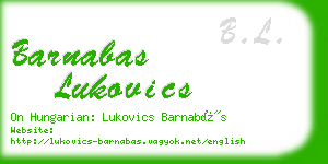 barnabas lukovics business card